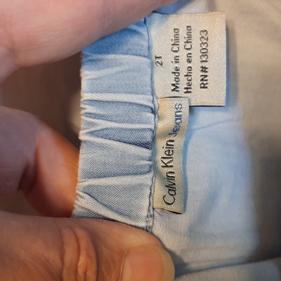 Calvin Klein dress size 2T light blue denim top with white lace bottom - Picture 3 of 5